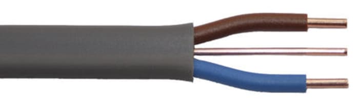 Prysmian, Twin & Earth, 100m 2+E Core, Grey PVC Power Cable +70°C