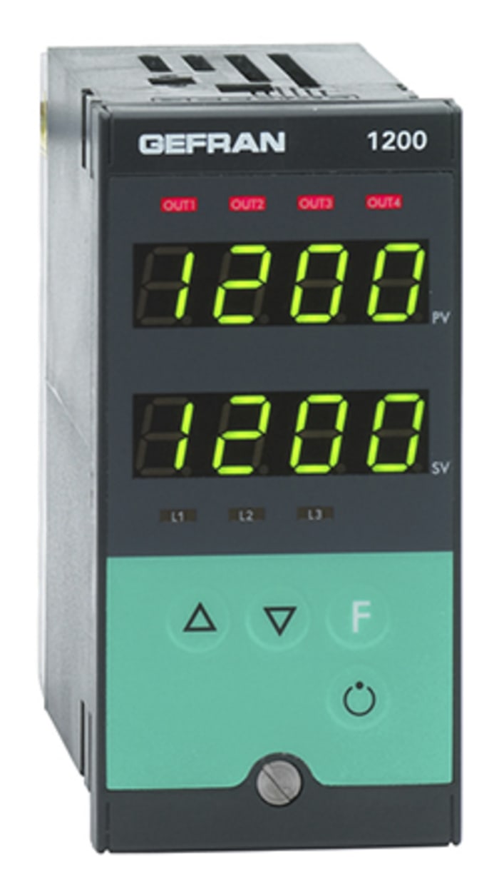 Régulateur de température PID Gefran 1200, 100 V c.a., 240 V c.a., 96 x 48 (1/8 DIN)mm, 3 sorties, Relais
