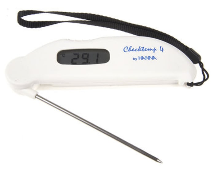 Hanna Instruments CHECKTEMP 4 Wired Digital Thermometer for Food Industry Use, 1 Input(s), +220°C Max, ±0.3 °C Accuracy
