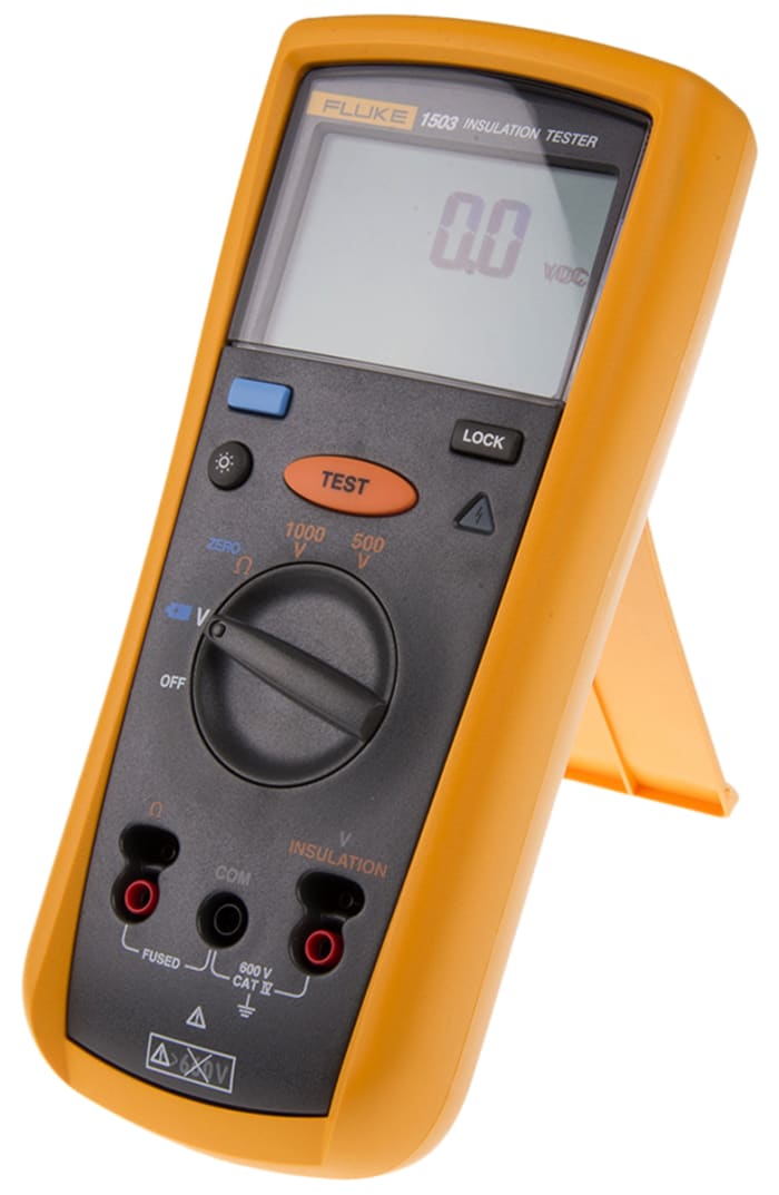 Fluke 1503 Insulation Tester, 500V Min, 1000V Max, 2GΩ Max, CAT III 600V - RS Calibration