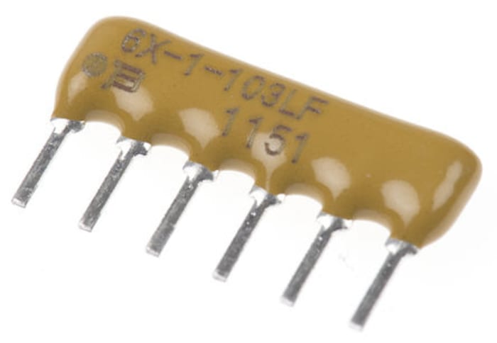 Bourns, 4600X 1kΩ ±2% Bussed Resistor Array, 5 Resistors, 0.75W total, SIP, Through Hole
