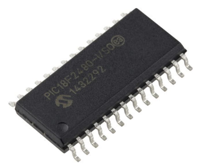 Microchip, 8bit PIC, PIC18F Microcontroller, 40MHz, 16 kB, 256 B Flash, 28-Pin SOIC