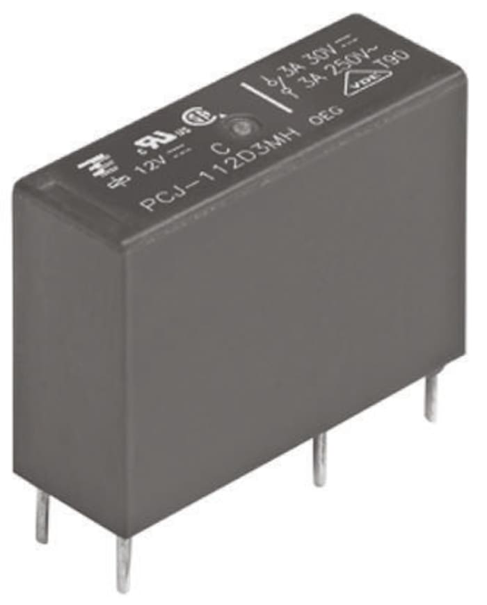 TE Connectivity PCB Mount Power Relay, 24V dc Coil, 3A Switching Current, SPST