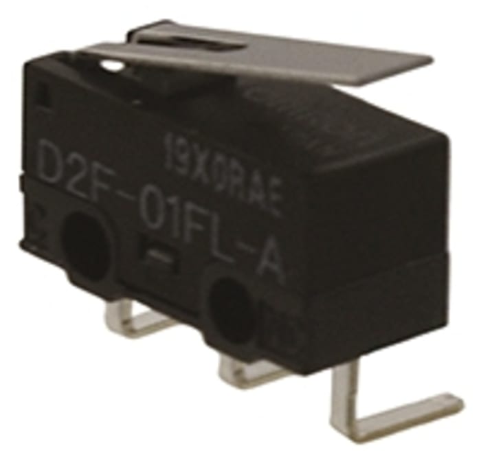 Omron Hinge Lever Micro Switch, Right Angle PCB Terminal, 100 mA @ 30 V dc, SPDT, IP40