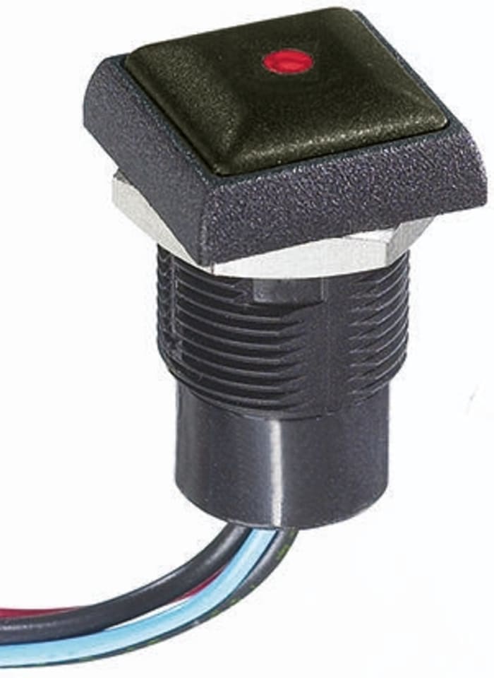 APEM Illuminated Push Button Switch, Momentary, Panel Mount, SPST, Red LED, IP67