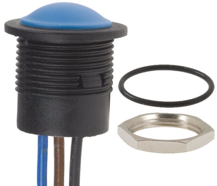 APEM Push Button Switch, Panel Mount, 16.2mm Cutout, SPDT, 24V dc, IP67