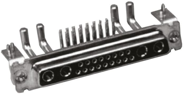 Conector D-sub Amphenol Communications Solutions, Serie L77TW, Ángulo de 90° , Montaje en orificio pasante, Hembra,