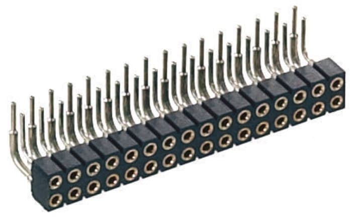 Preci-Dip 833 Series Right Angle PCB Mount PCB Socket, 16-Contact, 2-Row, 2mm Pitch, Solder Termination