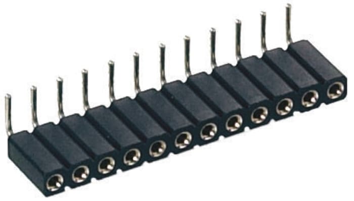 5 Way Preci-Dip Right Angle Through Hole 2.54mm SIL Socket, Solder, 3A 100 V ac, 150 V dc