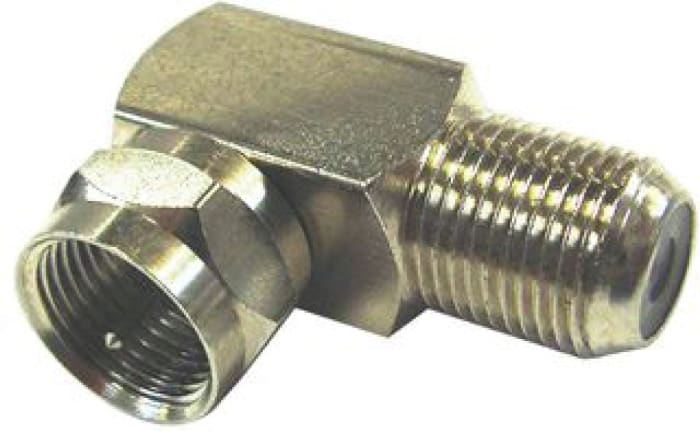 TE Connectivity Right Angle RF Adapter Type F Socket to Type F Plug