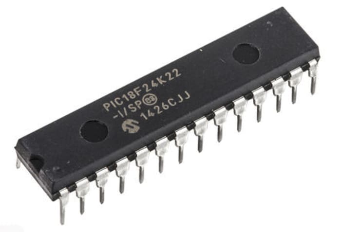 Microchip, 8bit PIC, PIC18F Microcontroller, 64MHz, 16 kB Flash, 28-Pin SPDIP