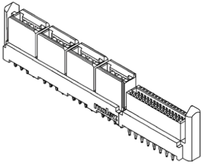 Molex EXTreme LPHPower Series Straight Through Hole Mount PCB Socket, 26-Contact, 1.27mm Pitch, Press-Fit Termination