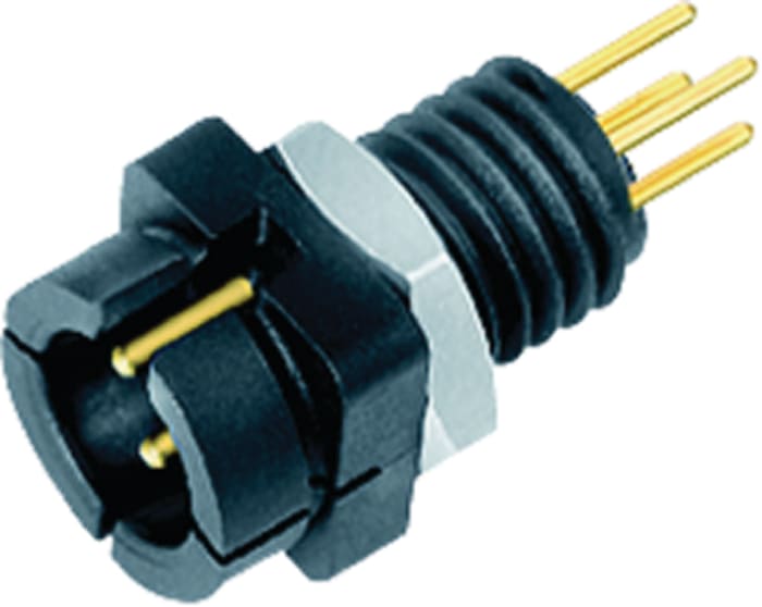 Binder Circular Connector, 5 Contacts, Panel Mount, Subminiature Connector, Socket, Male, IP40, 709 Series
