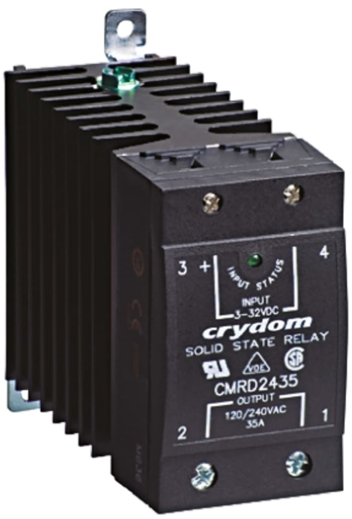 Sensata Crydom Solid State Relay, 45 A Load, DIN Rail Mount, 280 V Load, 32 V Control