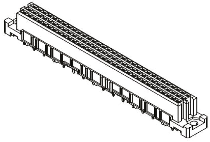Konektor DIN 41612, řada: 09 03, Samice, rozteč: 2.54mm, počet kontaktů: 96, počet řad: 3, orientace těla: Rovný třída