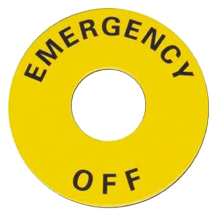 Legend plate with Emergency Off,60mm