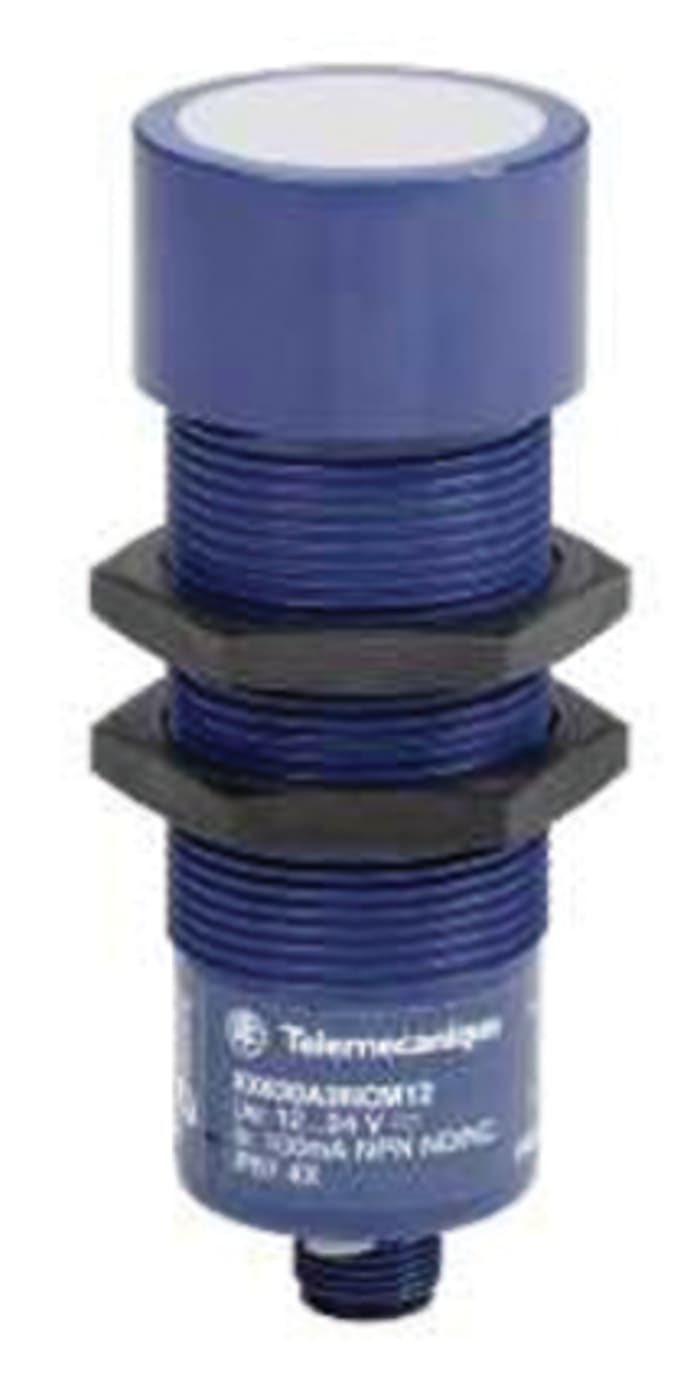 Telemecanique Sensors Ultrasonic Threaded Barrel Proximity Sensor, M30, 100 → 2000 mm Detection, 12 → 24