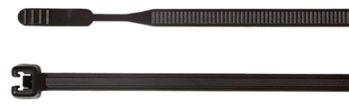 Serre-câble HellermannTyton Q50I, 290mm x 4,7 mm, Noir, en Nylon 66, x 100