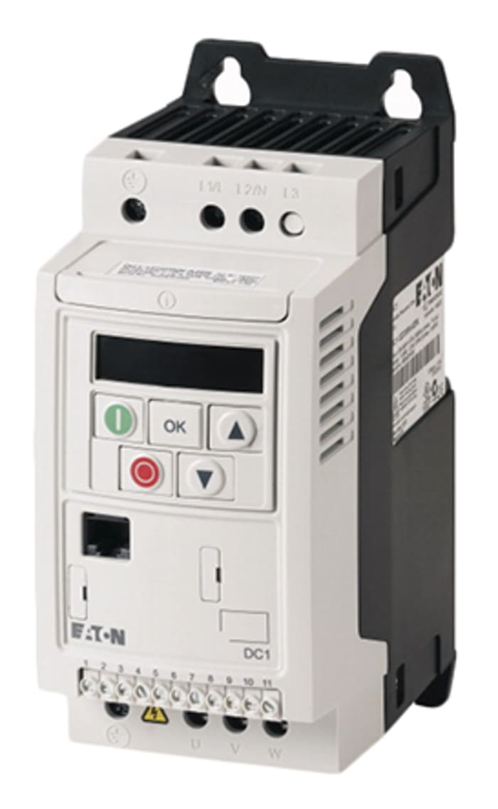 Eaton Inverter Drive, 0.37 kW, 1 Phase, 230 V ac, 2.3 A, PowerXL DC1 Series