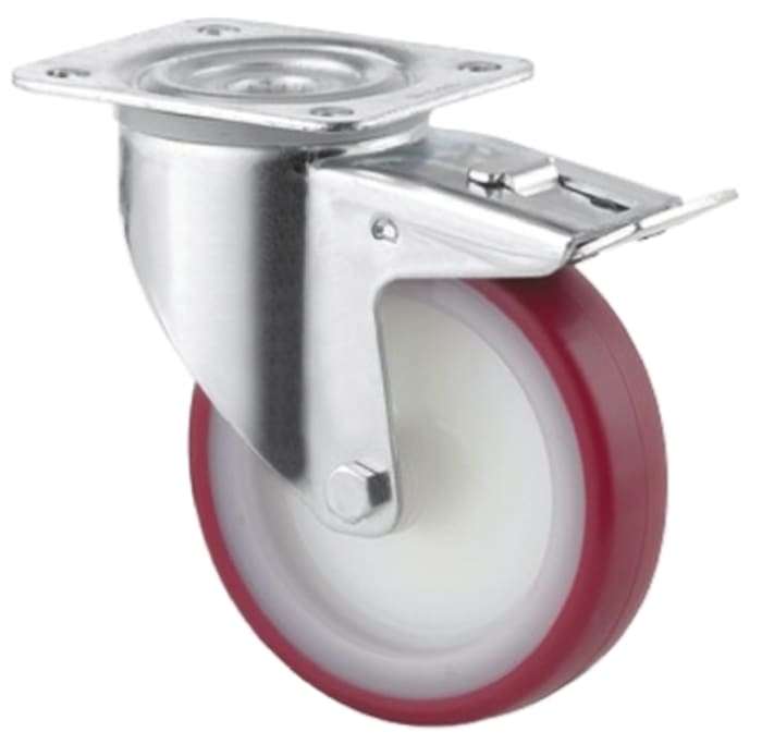 Tente Braked Swivel Castor Wheel, 350kg Capacity, 200mm Wheel