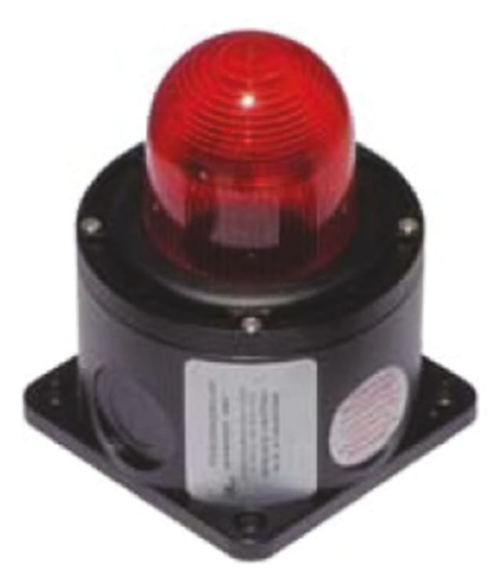 Moflash X 450 Series Red Flashing Beacon, 12 → 48 V dc, Wall Mount, Xenon Bulb