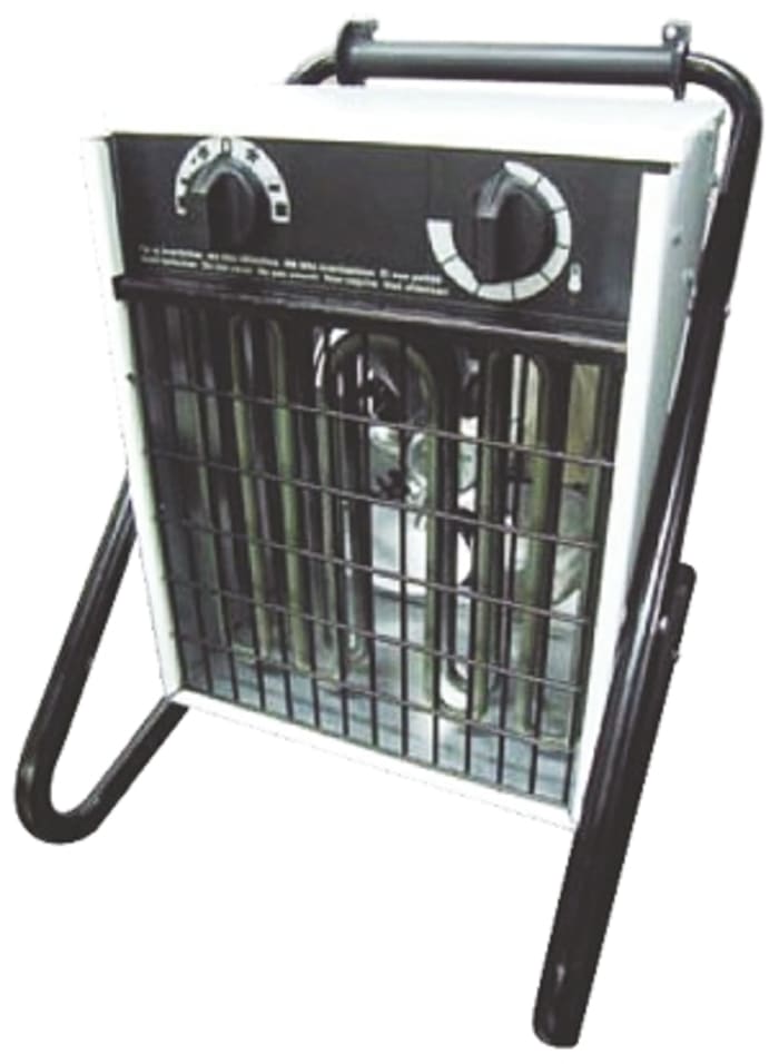 Calefactor de ventilador Atlantic con 2 niveles de potencia, 3kW máx., con termostato, caudal 290m³/h, 44dB(A)