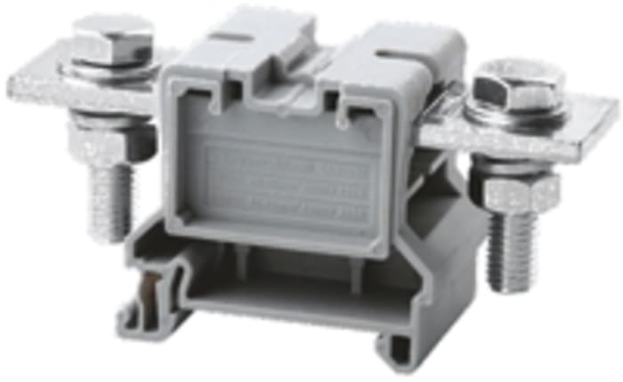 RS PRO Grey Feed Through Terminal Block, 70mm², Single-Level, Stud Termination