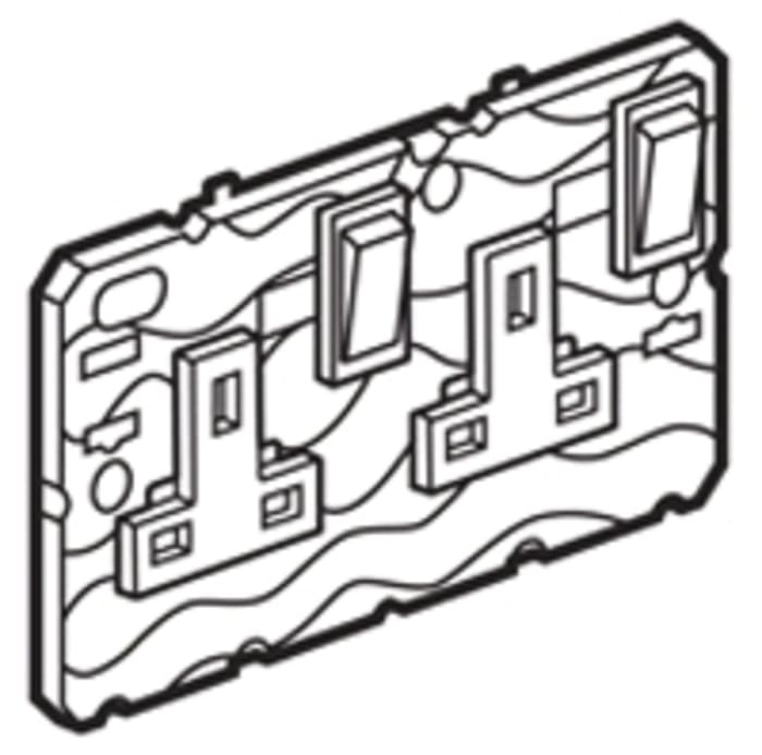 Legrand 2 Gang Plug Socket, 13A, Type G - British, Indoor Use