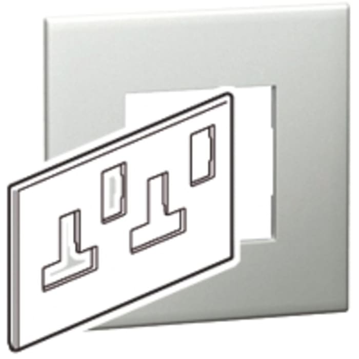 Legrand Silver 2 Gang Light Switch Cover