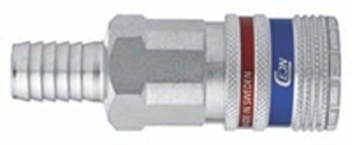 CEJN Brass, Steel Pneumatic Quick Connect Coupling, 8mm Hose Barb