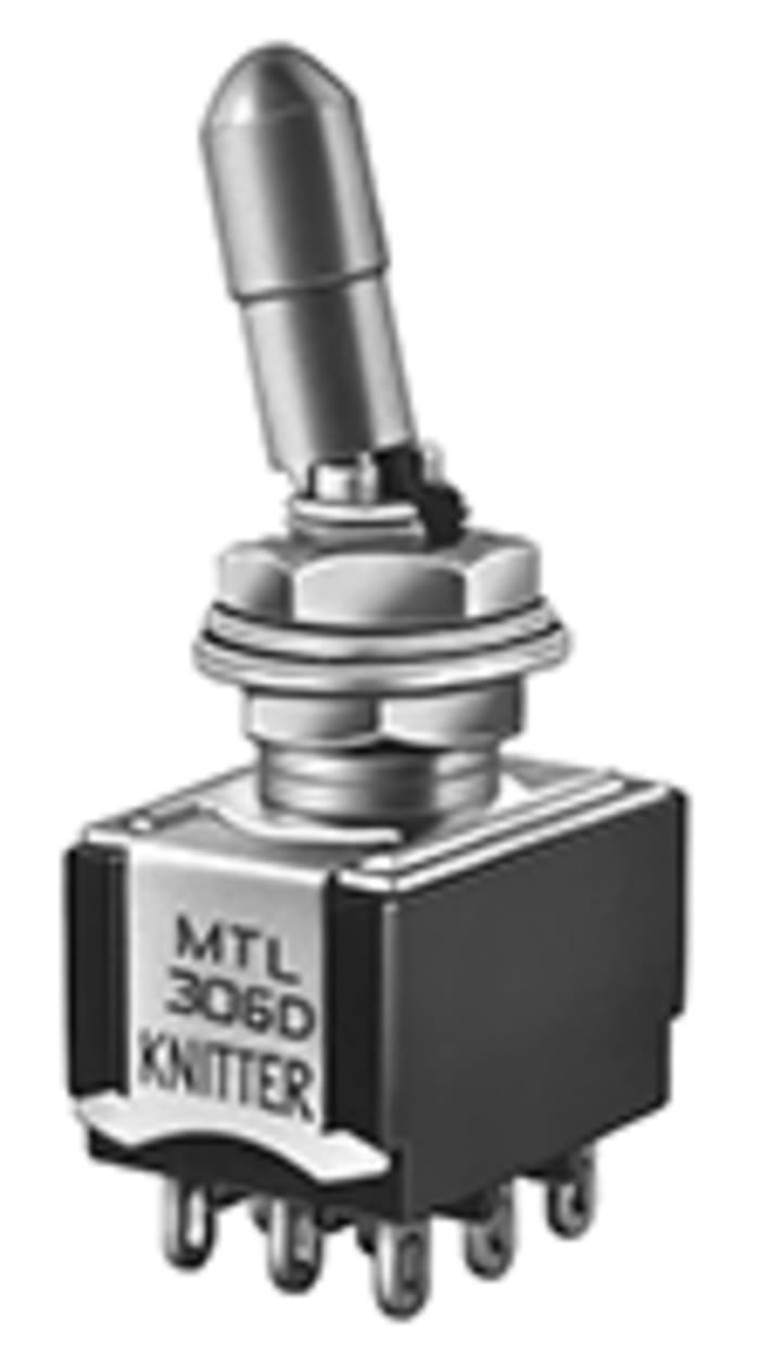 KNITTER-SWITCH Toggle Switch, Panel Mount, On-On, 3PDT, Solder Terminal
