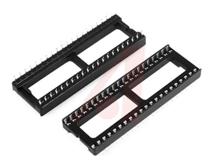 3M, 4800 2.54mm Pitch Straight 24 Way, Through Hole Stamped Pin Open Frame IC Dip Socket, 1A