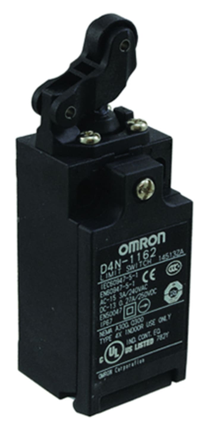Interrupteur de fin de course Omron D4N, Levier à galet, NO/NF