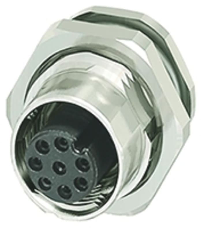 Harting Connector, 8 Contacts, Panel Mount, Plug, Female, M12 Series
