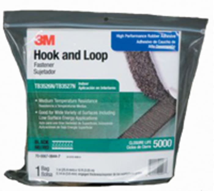 Ruban auto-agrippant 3M TB3526N/TB3527N, 25.4mm x 3m, Noir