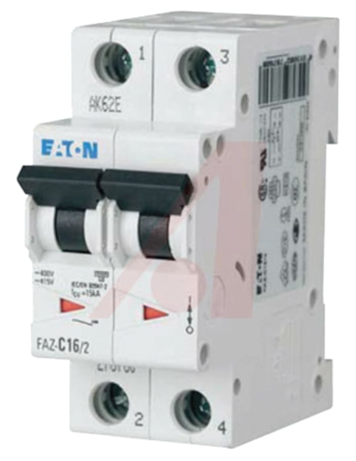 Eaton xEffect MCB, 2P, 10A Curve D, 240 → 415V AC, 10 kA Breaking Capacity