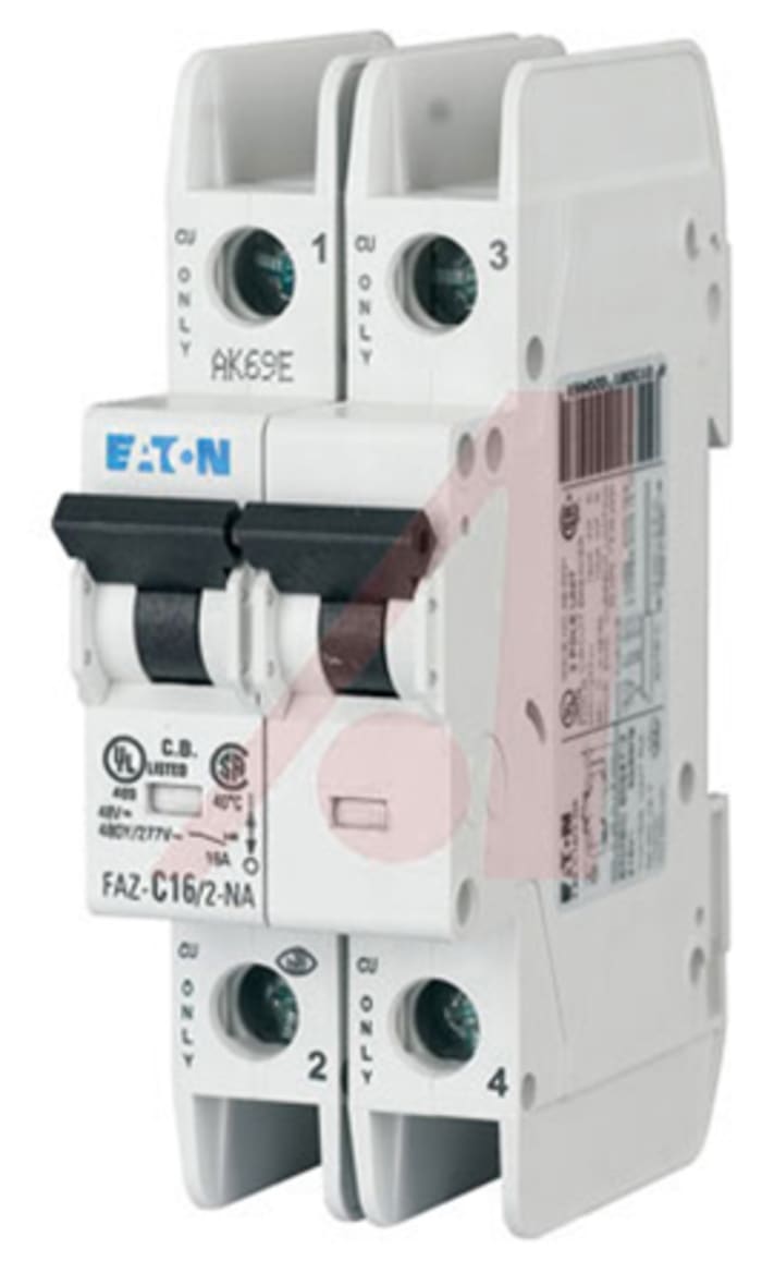 Eaton xEffect MCB, 2P, 6A Curve D, 240 → 415V AC, 10 kA Breaking Capacity