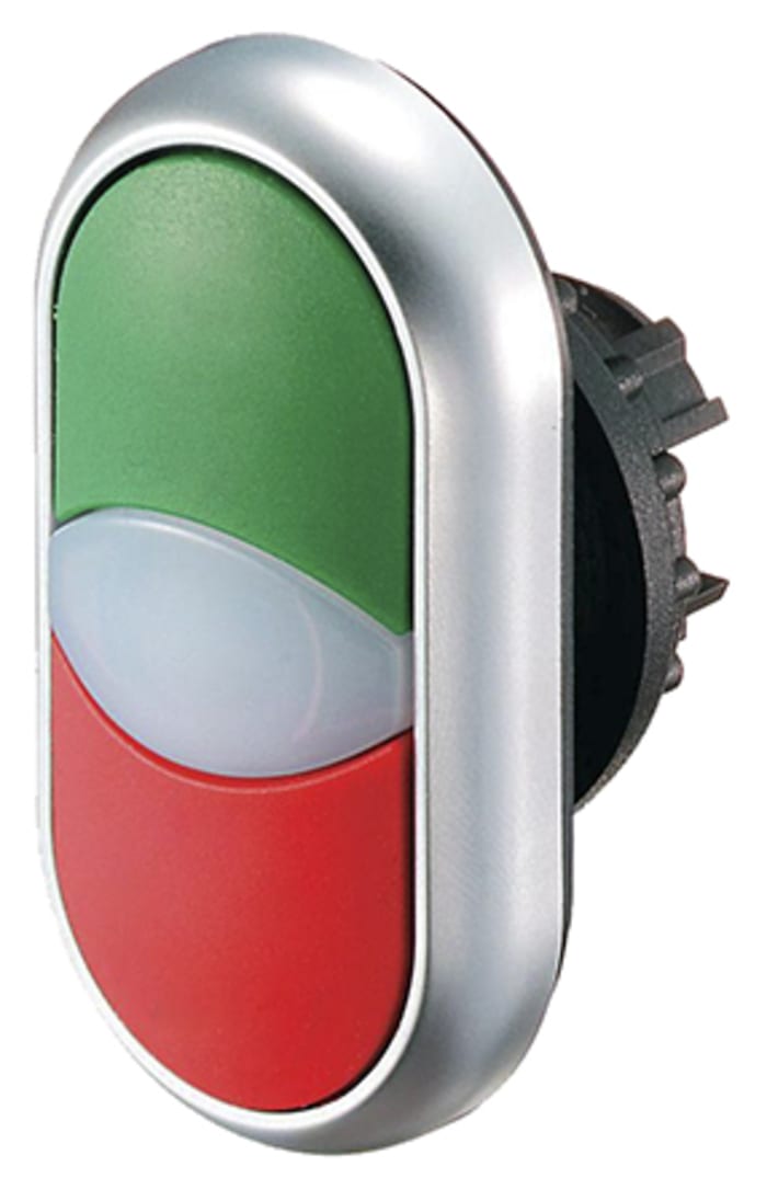Eaton M22 Series Green, Red Illuminated Momentary Push Button Head, 22mm Cutout, IP67