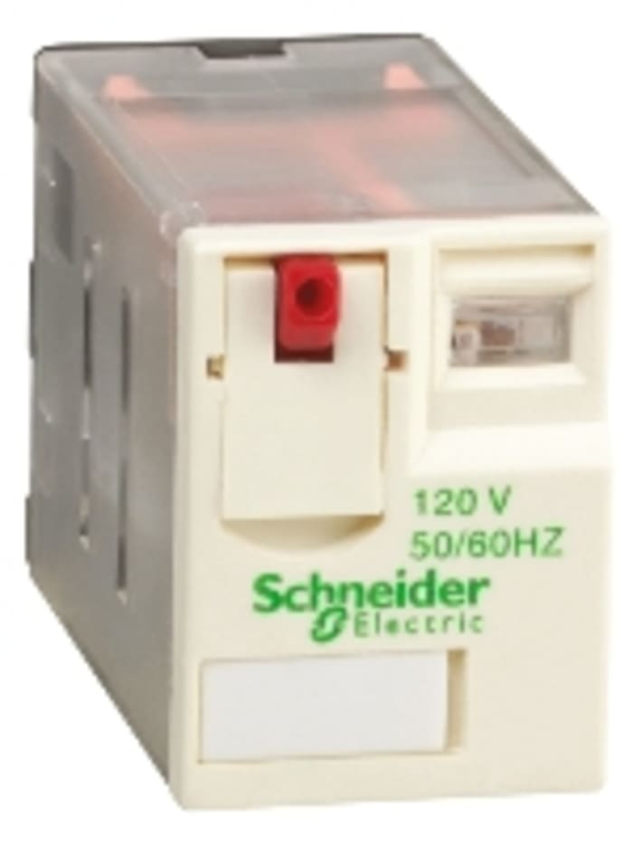 Schneider Electric Plug In Non-Latching Relay, 120V ac Coil, 10A Switching Current, 3PDT