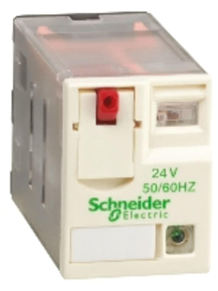 Schneider Electric Plug In Non-Latching Relay, 24V ac Coil, 10A Switching Current, 3PDT