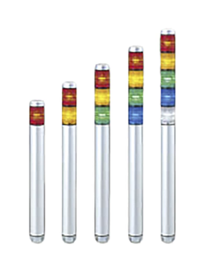 Patlite MP Series Green, Red Beacon Tower, 2 Lights, 24 V ac/dc, Base Mount