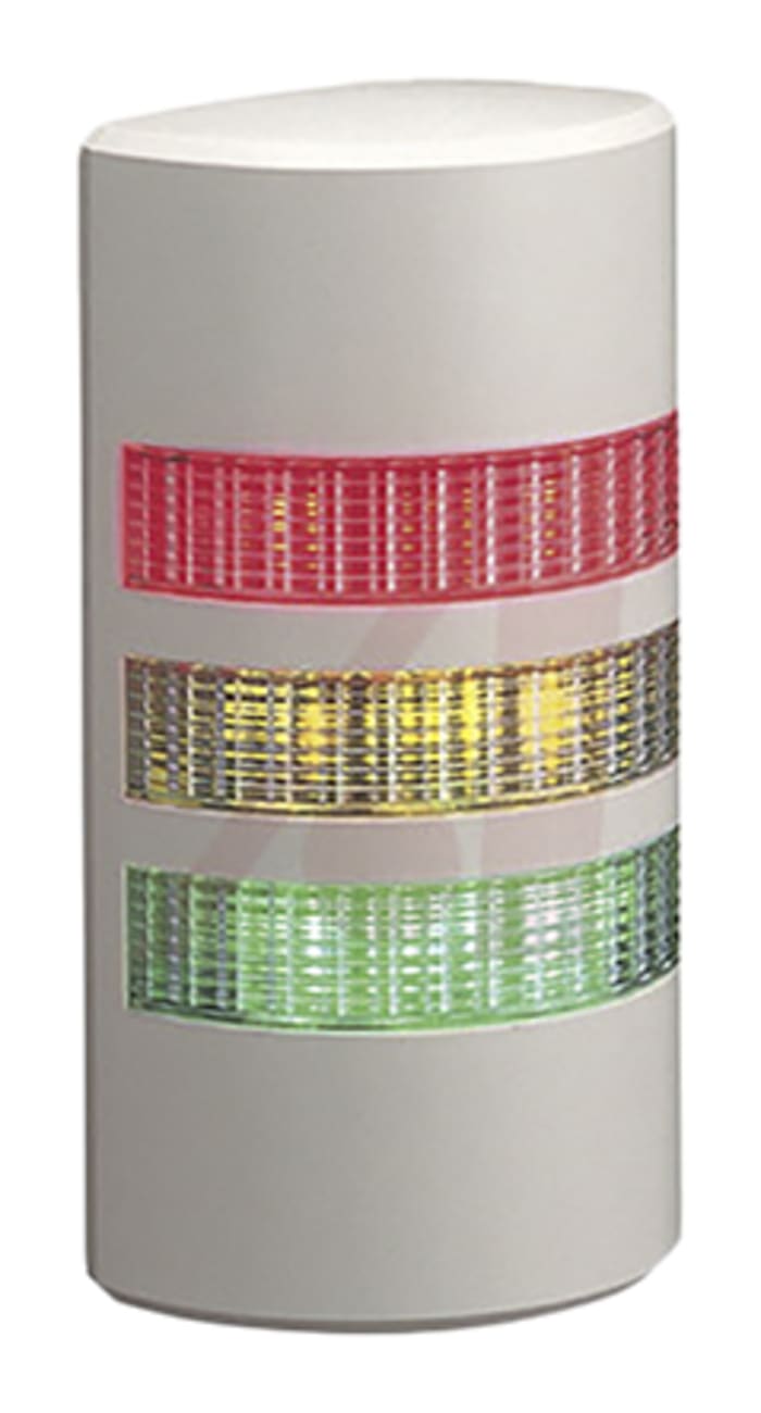 Patlite WEP Series Amber, Green, Red Beacon Tower, 3 Lights, 24 V ac/dc, Wall Mount