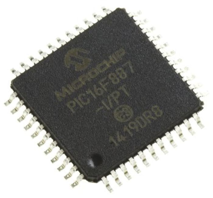 Mikrokontrolér PIC16F887-I/PT 8bit PIC 20MHz 8192 slov Flash 368 B RAM, počet kolíků: 44, TQFP