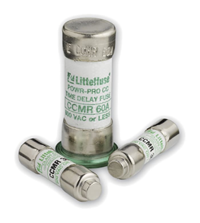 Fusible de cartucho Littelfuse, serie CCMR, 250 V dc, 600V ac, 15A, 10 x 38mm, acción retardada