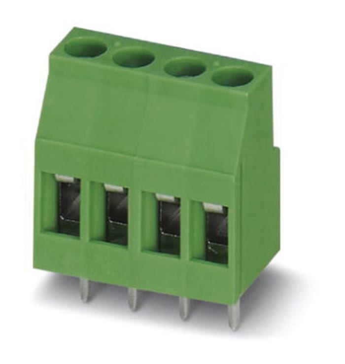 Phoenix Contact SMKDS Series PCB Terminal Block, 2-Contact, 5.08mm Pitch, Through Hole Mount, Screw Termination