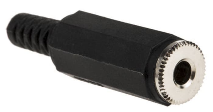 Konektor jack, Mono, číslo řady: 1522, počet pólů/pinů: 2, Kabelová montáž, 3,5 mm barva Černá, Samice, 1A, Mono,