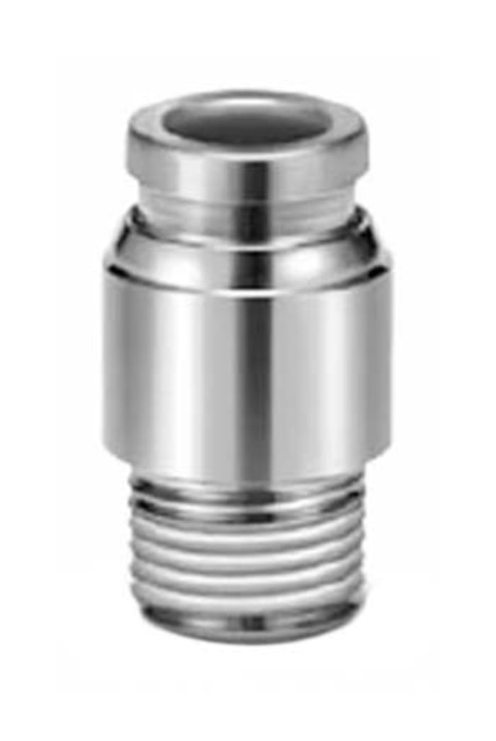 SMC KQG2 Series Straight Threaded Adaptor, R 3/8 to Push In 12 mm, Threaded-to-Tube Connection Style