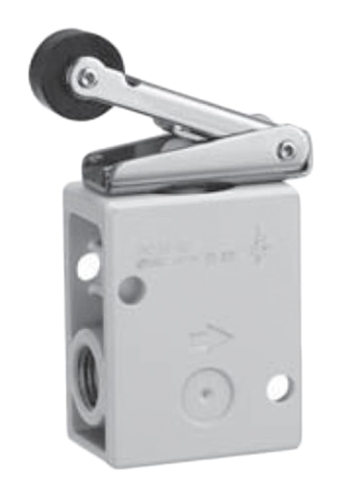 SMC Roller Lever Pneumatic Relay Pneumatic Manual Control Valve VM200 Series, G 1/4, 1/4, III B