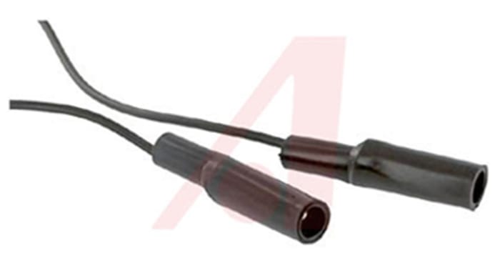 Mueller Electric Test lead, 5A, 300V ac, Black, 0.3m Lead Length