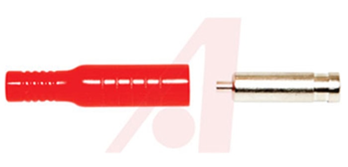 Mueller Electric Red Female Banana Socket, 4 mm Connector, Crimp, Solder Termination, 15A, 5000V dc, Nickel Plating